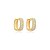 Brinco argolinha retangular zircônia ouro semijoia 26k01015 - Imagem 1