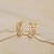 Brinco ear cuff folha zircônia ouro semijoia 25k08008 - Imagem 3