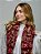 Pashimina cashmere bordado floral e paisley vermelho - Imagem 5