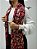 Pashimina cashmere bordado floral e paisley vermelho - Imagem 2