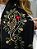 Pashimina cashmere bordado floral e paisley preto - Imagem 3