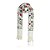 Pashimina cashmere bordado floral e paisley creme - Imagem 1