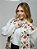 Pashimina cashmere bordado floral e paisley creme - Imagem 5