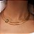 Colar chocker Bah Porto aro duplo Estela ouro semijoia - Imagem 3