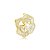Broche flor zircônia pérola dourado 6376804 - Imagem 1