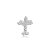 Broche avião strass prateado 6372604 - Imagem 1