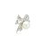 Broche laço pérola strass prateado - Imagem 5
