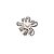 Broche flor pérola strass prateado - Imagem 1