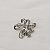 Broche flor pérola strass prateado - Imagem 4