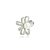 Broche flor pérola strass prateado - Imagem 4