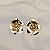 Brinco pressão flor pérola ouro semijoia - Imagem 1