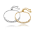 Kit com 2 pulseiras gravatinhas rivieras zircônias navetes ouro e ródio semijoia 5364205 - Imagem 1