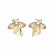 Brinco pressão laço zircônia ouro semijoia 7300905 - Imagem 1