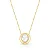 Colar pingente oval zircônia cristal ouro semijoia - Imagem 1