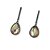 Brinco gota pedra natural abalone zircônia ródio negro semijoia - Imagem 1