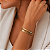 Pulseira Fernanda Villela couro dourado com brilhinhos Salmo 23 - Imagem 2