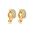 Brinco pressão meia argolinha zircônia ouro semijoia VB0769 - Imagem 1