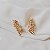 Brinco ear cuff encaixe aros zircônias ouro semijoia par VCH141 - Imagem 1