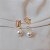 Brinco argolinha penduricalho pérola zircônia ouro semijoia VB0705 - Imagem 2