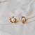 Brinco flor pérola zircônia ouro semijoia VB0710 - Imagem 2