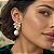 Brinco flor pérola zircônia ouro semijoia VB0708 - Imagem 2