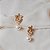 Brinco flor pérola zircônia ouro semijoia VB0708 - Imagem 2