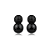 Brinco esfera zircônia black ródio negro semijoia VB0702 - Imagem 1