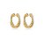 Brinco argolinha entrelaçada zircônia ouro semijoia 26k08020 - Imagem 1