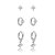 Kit 3 brincos estrelas zircônia ródio semijoia 26k08023 - Imagem 1