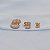 Kit 3 brincos argolinhas texturizadas ouro semijoia 24k02003 - Imagem 2