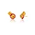 Brinco ear cuff esmaltado marrom cristais ouro semijoia - Imagem 1