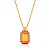 Colar pingente esmaltado marrom cristais ouro semijoia - Imagem 1