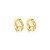 Brinco pressão oval metal martelado ouro semijoia - Imagem 1