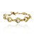 Pulseira Claudia Arbex biscoito da sorte cristais ouro vintage - Imagem 1