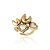 Anel ajustável Claudia Arbex biscoito da sorte black diamond ouro vintage - Imagem 1