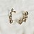 Brinco ear cuff Claudia Arbex biscoito da sorte cristais ouro vintage - Imagem 4