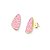 Brinco orgânico pedra natural quartzo rosa ouro semijoia - Imagem 1