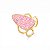 Anel ajustável orgânico pedra natural quartzo rosa ouro semijoia - Imagem 1