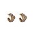 Brinco argolinha Morena Canela ovais strass black diamond ouro semijoia - Imagem 1
