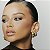 Brinco argolinha Morena Canela ovais strass black diamond ouro semijoia - Imagem 2
