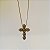 Colar Morena Canela crucifixo strass black diamond ouro semijoia - Imagem 3