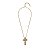 Colar Morena Canela crucifixo strass black diamond ouro semijoia - Imagem 1