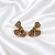Brinco Morena Canela Flor Hibisco com Strass Black Diamond Semijoia - Imagem 1