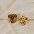 Brinco Morena Canela hibisco m strass black diamond ouro semijoia - Imagem 2