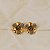Brinco Morena Canela hibisco m strass black diamond ouro semijoia - Imagem 3