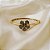 Bracelete Morena Canela hibisco p pétalas strass black diamond ouro semijoia - Imagem 1