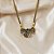 Colar Morena Canela hibisco pétalas strass black diamond ouro semijoia - Imagem 1