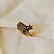 Anel ajustável Morena Canela hibisco pétalas strass black diamond ouro semijoia - Imagem 4