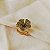 Anel ajustável Morena Canela hibisco strass black diamond ouro semijoia - Imagem 2