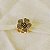 Anel ajustável Morena Canela hibisco strass black diamond ouro semijoia - Imagem 3